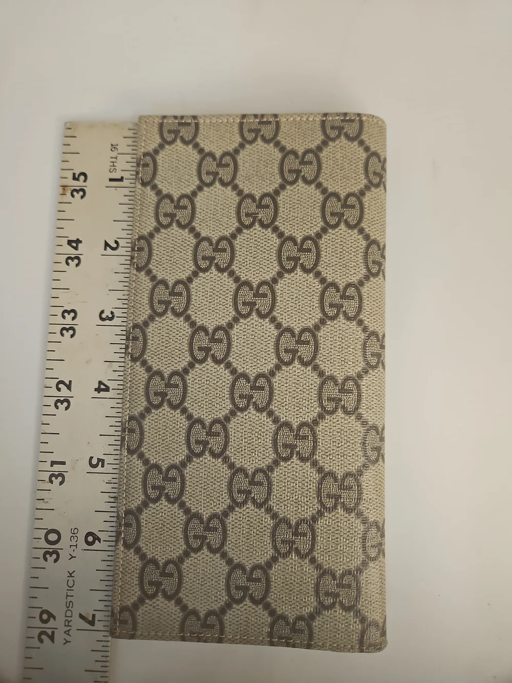 Gucci Beige Brown GG Supreme Long Wallet
